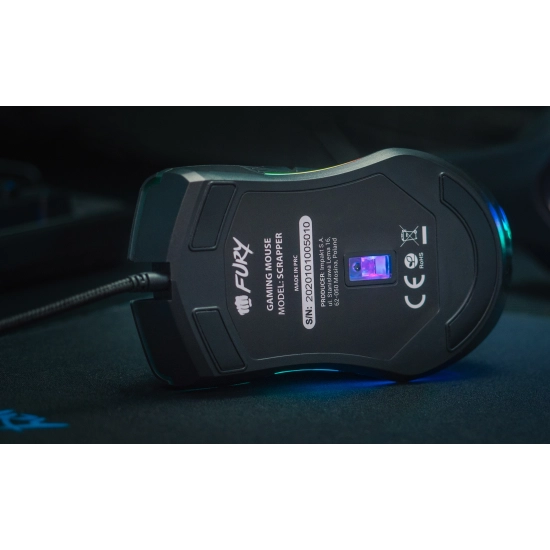 Mysz gamingowa FURY Scrapper RGB 6400 DPI Podświetlana RGB
