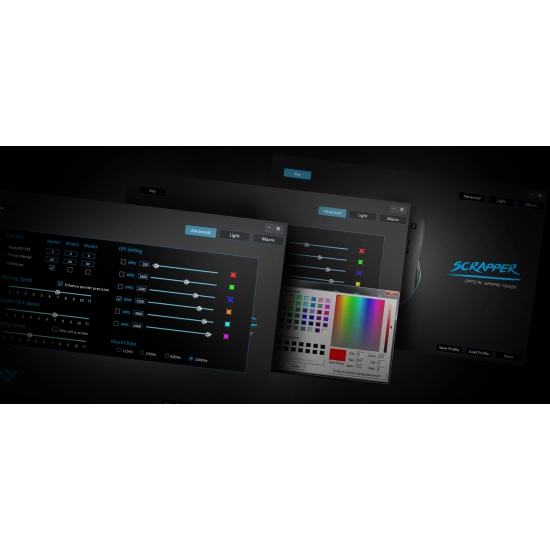 Mysz gamingowa FURY Scrapper RGB 6400 DPI Podświetlana RGB