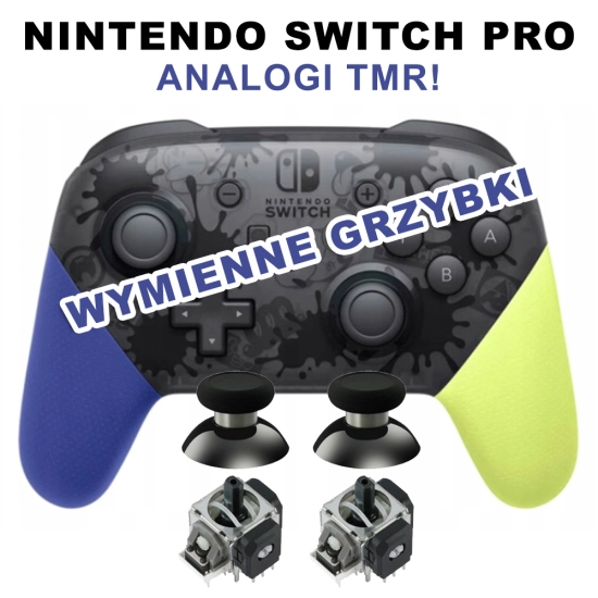 Usługa wymiany analogów na TMR w Kontrolerze Nintendo Switch PRO Controller  Wymienne grzybki!