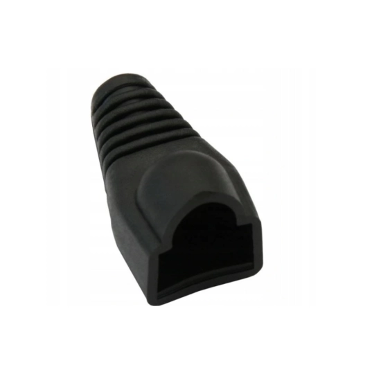 CZARNA Osłona wtyku 8p8c RJ45 LAN