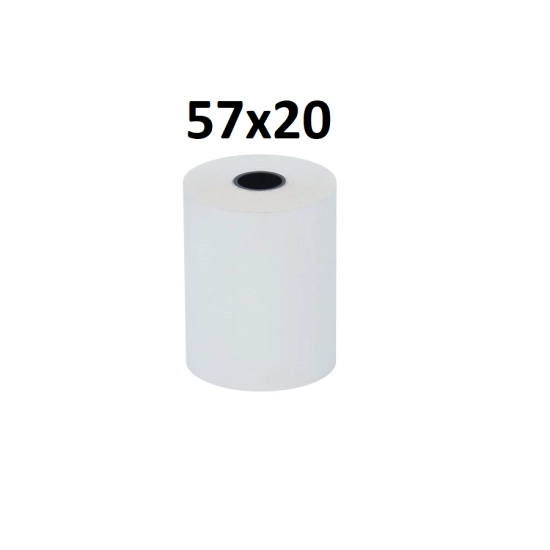 Papier termiczny do kasy fiskalnej, terminali płatniczych 57mm/20m