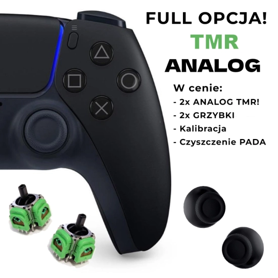 Usługa wymiany analogów Hall TMR! Full OPCJA! w kontrolerze DualSense (PS5)  ANALOGI + GRZYBKI