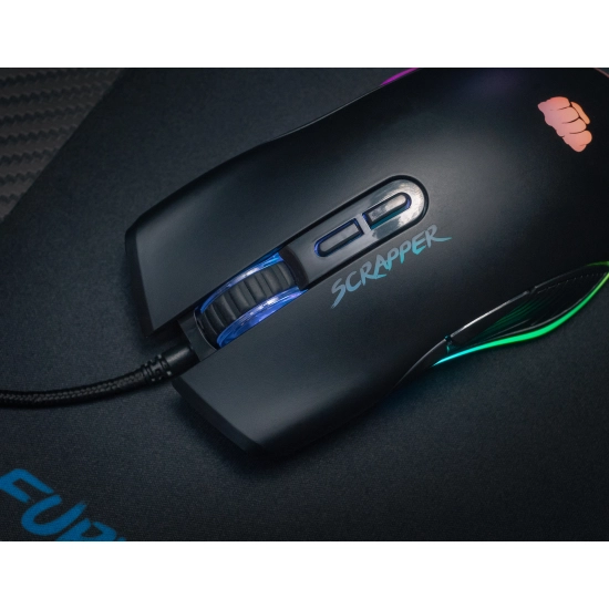 Mysz gamingowa FURY Scrapper RGB 6400 DPI Podświetlana RGB