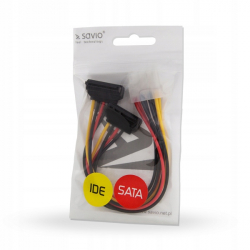 Kabel zasilający SAVIO MOLEX 4pin na 2X SATA
