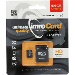 Karta Pamięci UHS-3 64GB microSD + adapter HQ DATA
