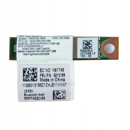 Moduł Bluetooth Lenovo T410 T510 X201 W510 60Y3199 NR.199