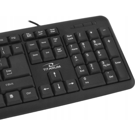 Klawiatura do PC Titanum USB przewodowa membranowa STANDARD Biurowa