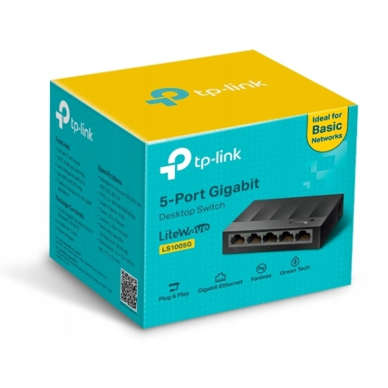 Szybki Switch TP-LINK Gigabitowy 5 portów RJ45 LAN 1Gb/s LiteWave Plug&Play