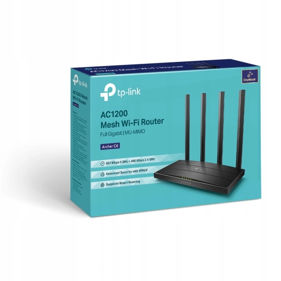 MEGA szybki Router Archer AC1200 TP-LINK (Wi-Fi 4-Wi-Fi 5) OneMesh do 1Gb/s