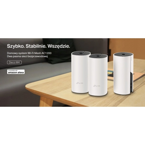 MOCNY Router TP-LINK Mesh DECO M4 Access Point Domowy System WIFI AC1200 3PAK