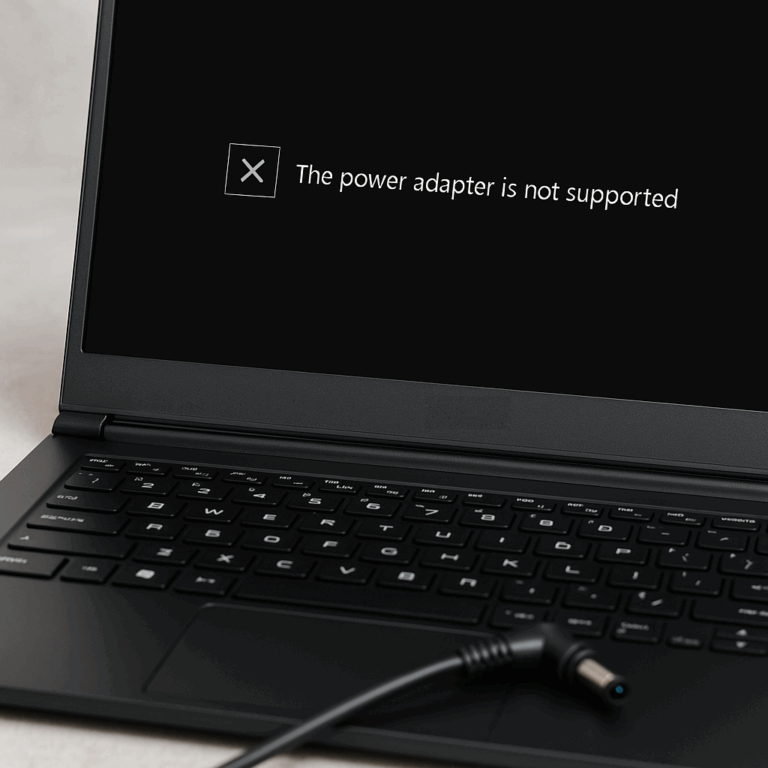 MSI nie wykrywa oryginalnej ładowarki