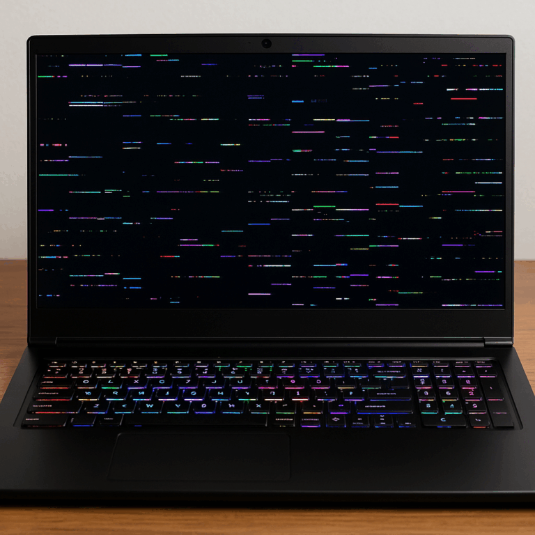 Laptop MSI, artefakty na ekranie