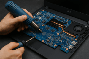 Naprawa płyty głównejw laptopie acer